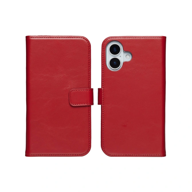 Selencia Echt Leren Bookcase Apple iPhone 17 - Rood