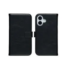 Selencia Echt Leren Bookcase Apple iPhone 17 - Zwart