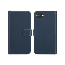 Selencia Echt Leren Bookcase Apple iPhone 17e / 16e - Blauw