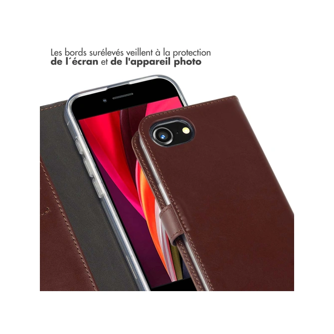 Selencia Echt Leren Bookcase Apple iPhone 17e / 16e - Bruin