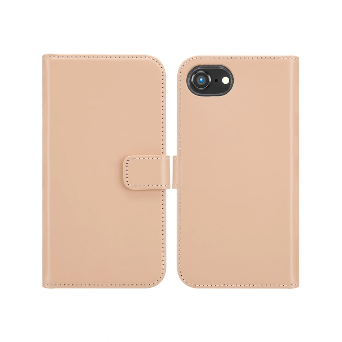Selencia Echt Leren Bookcase Apple iPhone 17e / 16e - Dusty Pink
