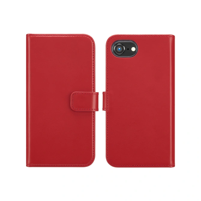 Selencia Echt Leren Bookcase Apple iPhone 17e / 16e - Rood