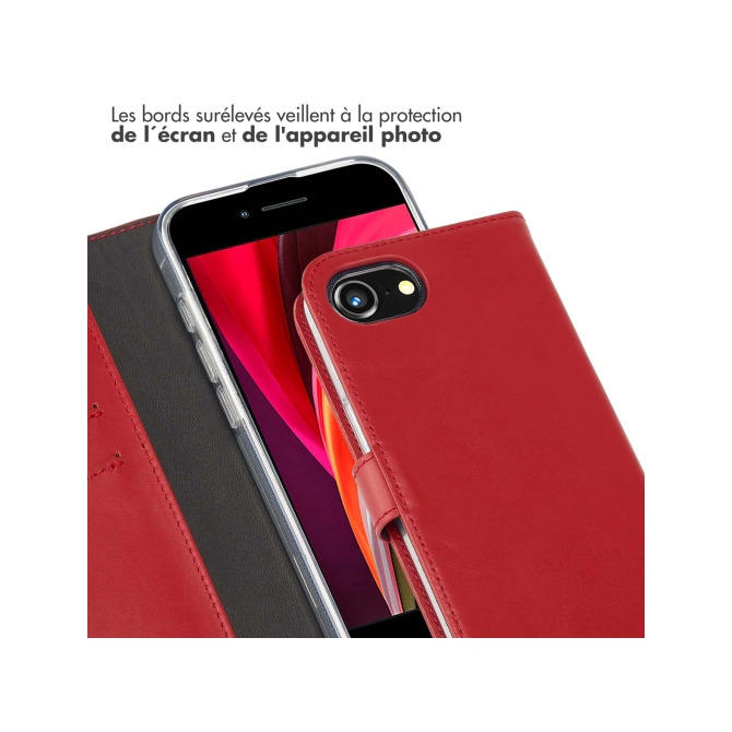 Selencia Echt Leren Bookcase Apple iPhone 17e / 16e - Rood