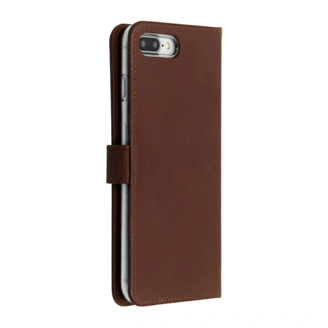 Selencia Echt Leren Bookcase Apple iPhone 8 Plus / 7 Plus - Bruin