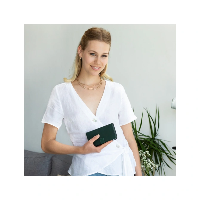 Selencia Echt Leren Bookcase Apple iPhone 8 Plus / 7 Plus - Groen
