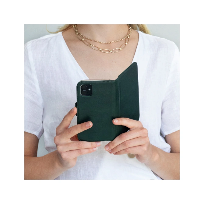 Selencia Echt Leren Bookcase Apple iPhone 8 Plus / 7 Plus - Groen
