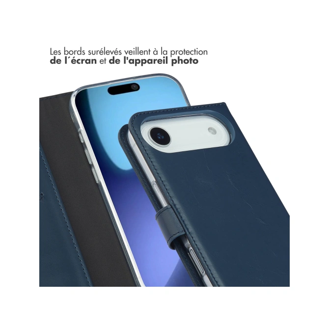 Selencia Echt Leren Bookcase Apple iPhone Air - Blauw