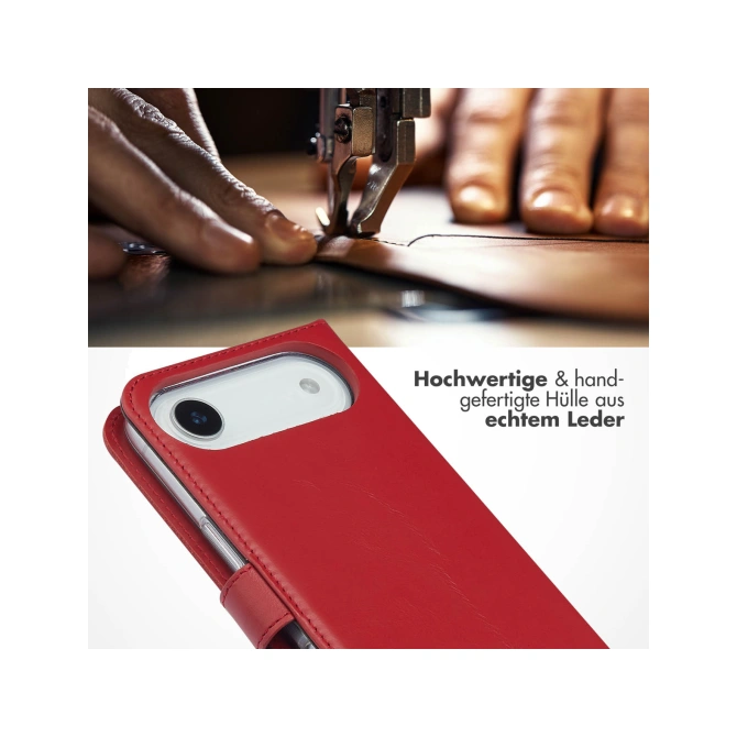 Selencia Echt Leren Bookcase Apple iPhone Air - Rood