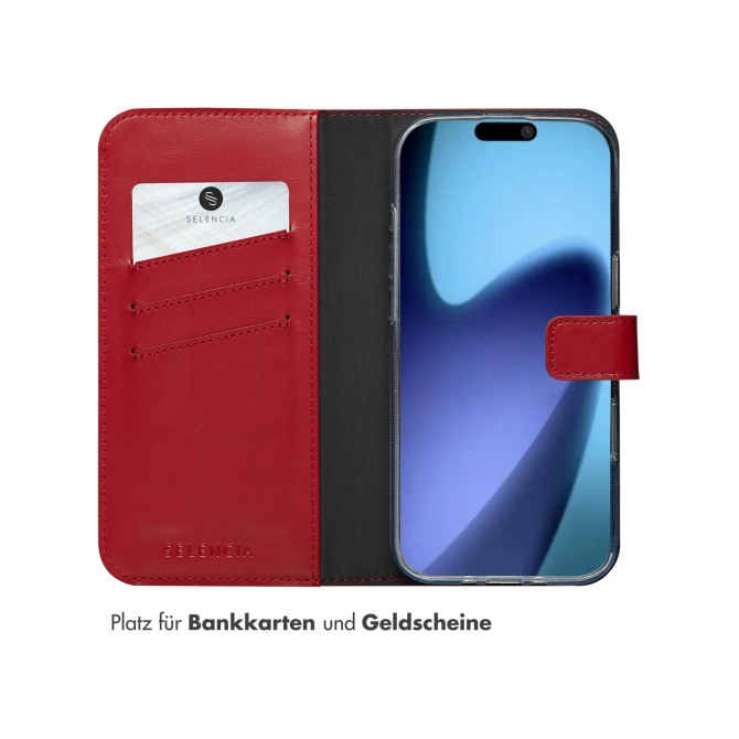 Selencia Echt Leren Bookcase Apple iPhone Air - Rood
