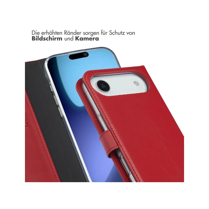 Selencia Echt Leren Bookcase Apple iPhone Air - Rood