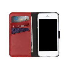 Selencia Echt Leren Bookcase Apple iPhone SE (2016) / 5 / 5s - Rood