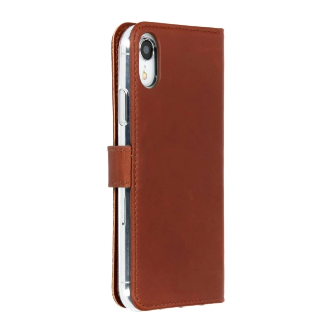 Selencia Echt Leren Bookcase Apple iPhone Xr - Bruin