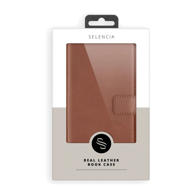 Selencia Echt Leren Bookcase Apple iPhone Xr - Bruin