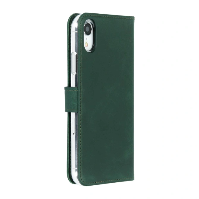 Selencia Echt Leren Bookcase Apple iPhone Xr - Groen