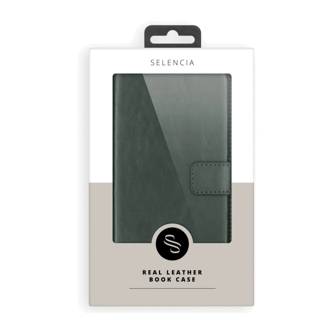 Selencia Echt Leren Bookcase Apple iPhone Xr - Groen