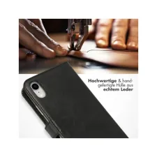Selencia Echt Leren Bookcase Apple iPhone Xr - Zwart