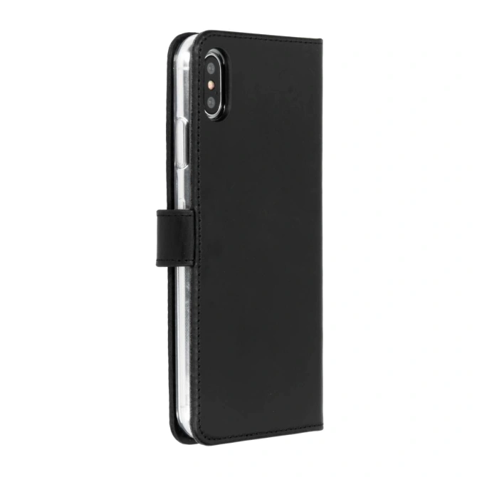Selencia Echt Leren Bookcase Apple iPhone Xs Max - Zwart