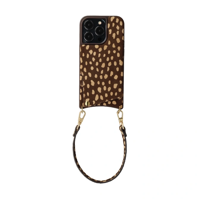 Selencia Nova Real Leather Backcover met Koord en Pashouder Apple iPhone 13 Pro - Fawn Chic