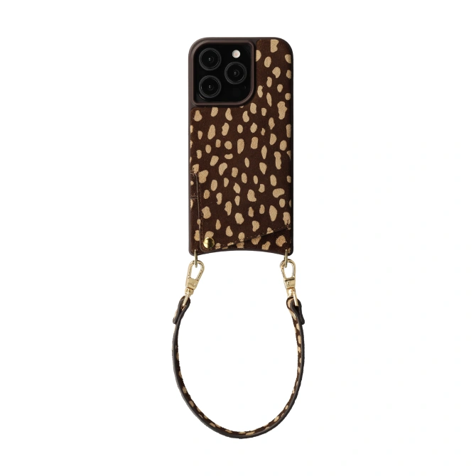Selencia Nova Real Leather Backcover met Koord en Pashouder Apple iPhone 15 Pro - Fawn Chic