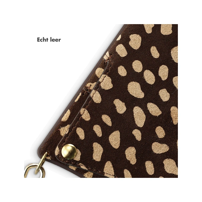 Selencia Nova Real Leather Backcover met Koord en Pashouder Apple iPhone 16 - Fawn Chic