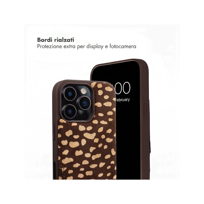 Selencia Nova Real Leather Backcover met Koord en Pashouder Apple iPhone 16 Pro - Fawn Chic