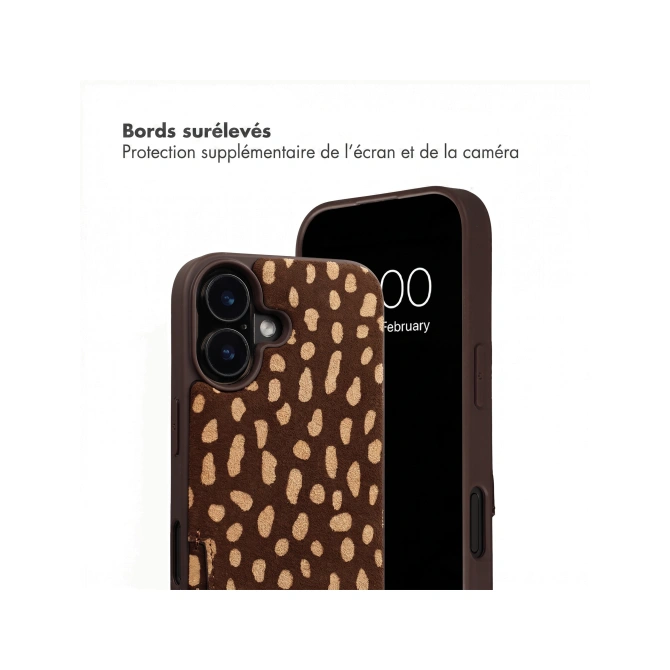 Selencia Nova Real Leather Backcover met Koord en Pashouder Apple iPhone 17 - Fawn Chic