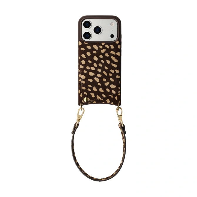 Selencia Nova Real Leather Backcover met Koord en Pashouder Apple iPhone 17 Pro - Fawn Chic