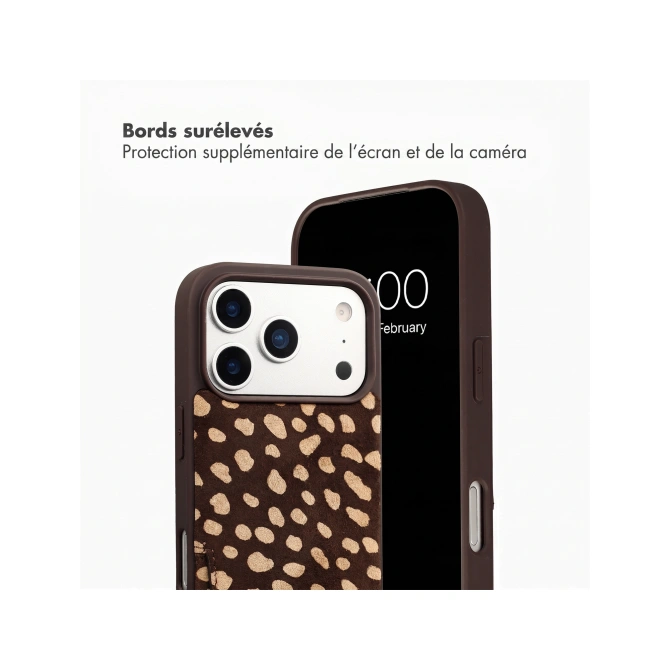 Selencia Nova Real Leather Backcover met Koord en Pashouder Apple iPhone 17 Pro - Fawn Chic