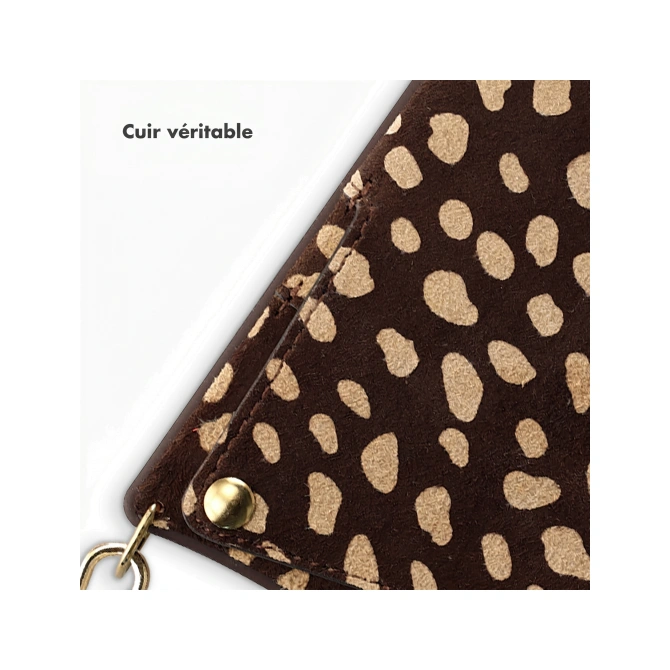 Selencia Nova Real Leather Backcover met Koord en Pashouder Apple iPhone 17 Pro Max - Fawn Chic