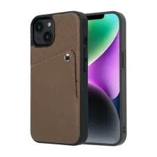 Selencia Riva Backcover met Pashouder Apple iPhone 14 / 13 - Mocha Brown