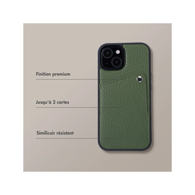 Selencia Riva Backcover met Pashouder Apple iPhone 14 / 13 - Sage Green