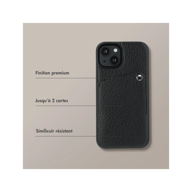 Selencia Riva Backcover met Pashouder Apple iPhone 14 / 13 - Zwart