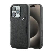 Selencia Riva Backcover met Pashouder Apple iPhone 15 Pro - Zwart