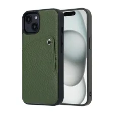 Selencia Riva Backcover met Pashouder Apple iPhone 15 - Sage Green