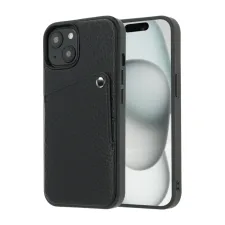 Selencia Riva Backcover met Pashouder Apple iPhone 15 - Zwart