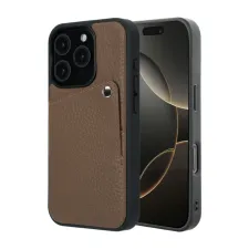 Selencia Riva Backcover met Pashouder Apple iPhone 16 Pro - Mocha Brown