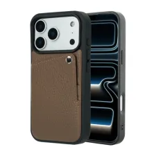Selencia Riva Backcover met Pashouder Apple iPhone 17 Pro Max - Mocha Brown