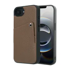 Selencia Riva Backcover met Pashouder Apple iPhone 17e / 16e - Mocha Brown