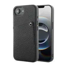 Selencia Riva Backcover met Pashouder Apple iPhone 17e / 16e - Zwart