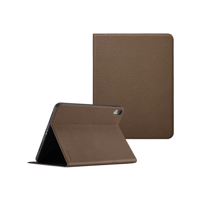 Selencia Riva Bookcase Apple iPad 11 (2025) 11 inch A16 / iPad 10 (2022) 10.9 inch - Mocha Brown