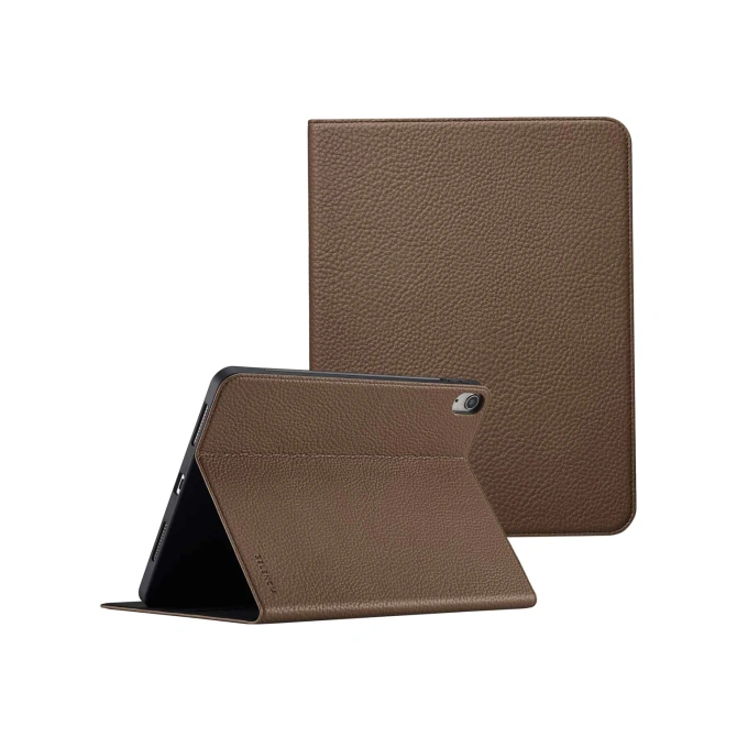 Selencia Riva Bookcase Apple iPad Air 11 inch (2026) M4 / (2025) M3 / (2024) M2 / Air 5 (2022) / Air 4 (2020) - Mocha Brown
