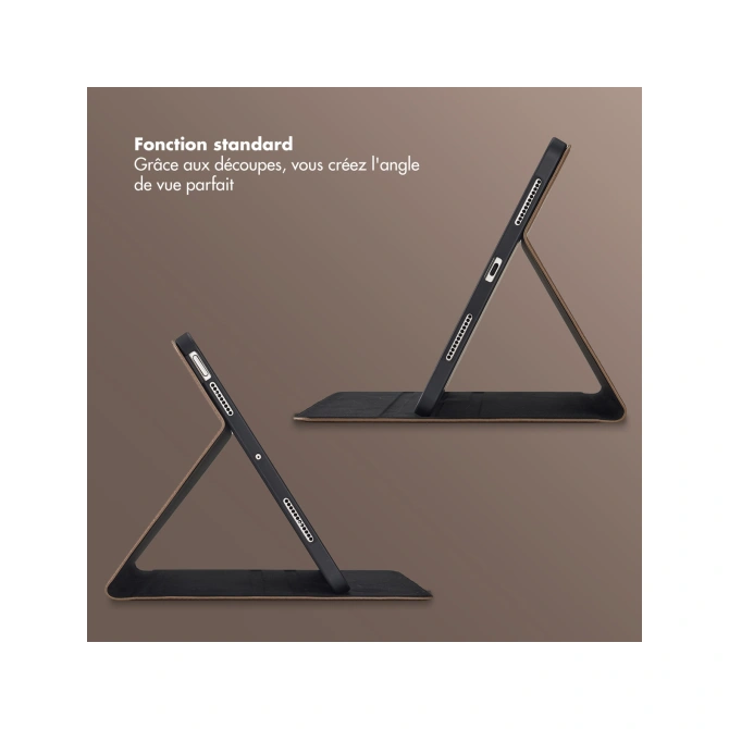 Selencia Riva Bookcase Apple iPad Air 11 inch (2026) M4 / (2025) M3 / (2024) M2 / Air 5 (2022) / Air 4 (2020) - Mocha Brown