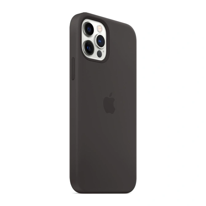 Silicone Backcover MagSafe Apple iPhone 12 (Pro) - Black