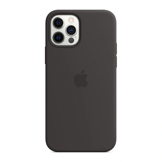 Silicone Backcover MagSafe Apple iPhone 12 (Pro) - Black