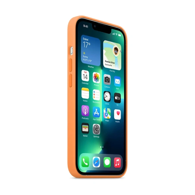 Silicone Backcover MagSafe Apple iPhone 13 Pro - Oranje