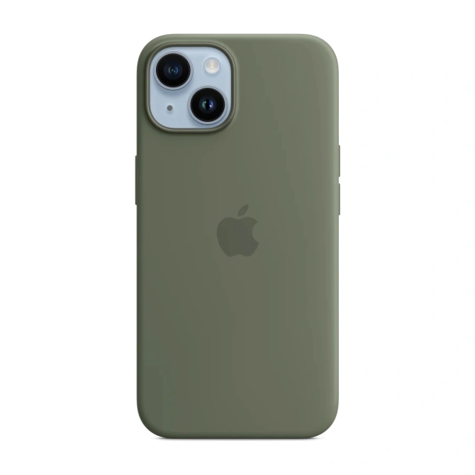 Silicone Backcover MagSafe Apple iPhone 14 - Donkergroen