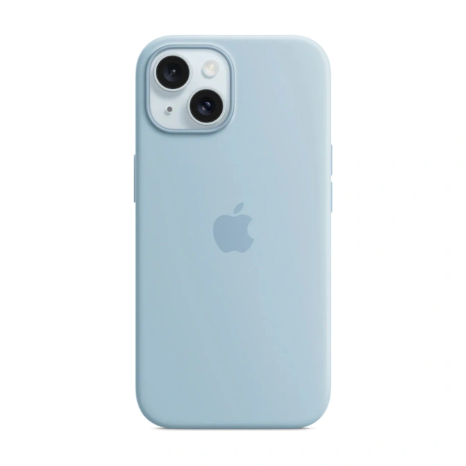Silicone Backcover MagSafe Apple iPhone 15 - Lichtblauw