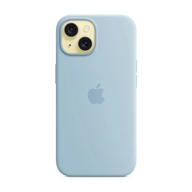 Silicone Backcover MagSafe Apple iPhone 15 - Lichtblauw