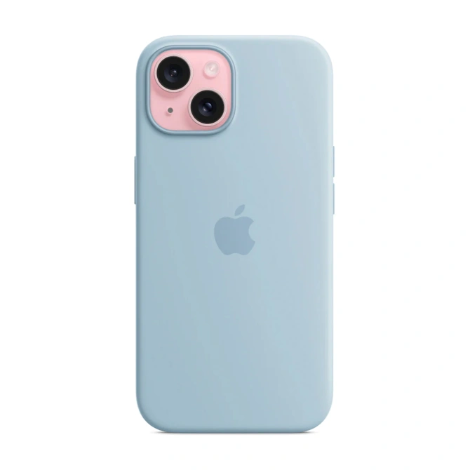 Silicone Backcover MagSafe Apple iPhone 15 - Lichtblauw