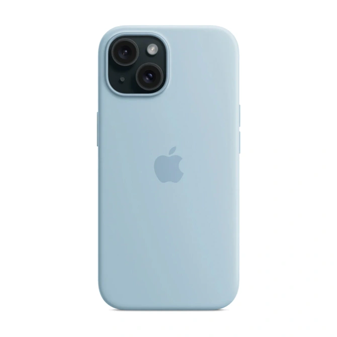 Silicone Backcover MagSafe Apple iPhone 15 - Lichtblauw